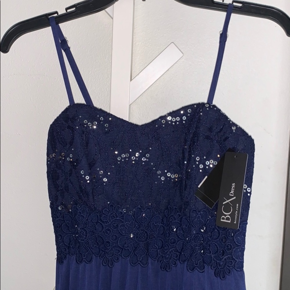 Navy Floral Lace Detailed Dress